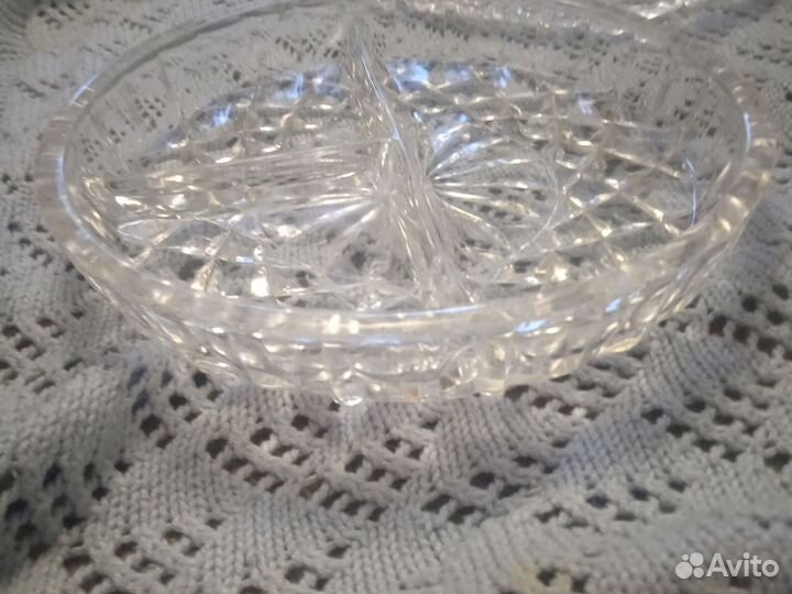 Две менажницы хрусталь СССР ретро винтаж
