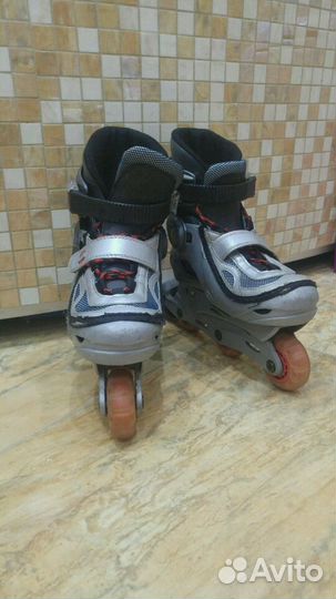 Коньки роликовые раздвижные детские р.30-34