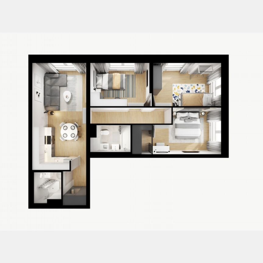 3-к. квартира, 76 м², 7/25 эт.