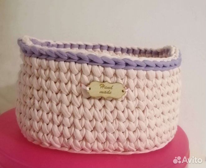 Трикотажные корзинки ручной работы