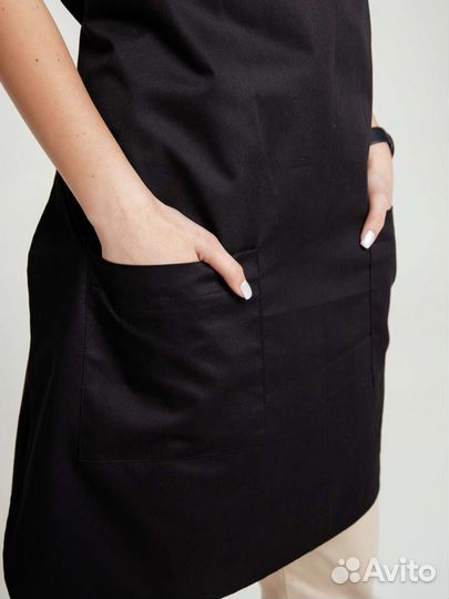 Фартук двойной черный