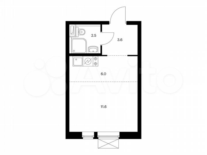 Квартира-студия, 23,7 м², 27/33 эт.