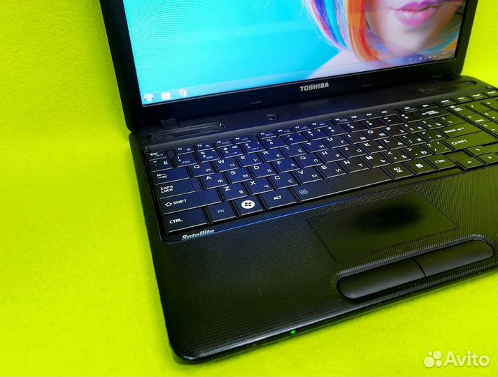 Toshiba C660 Ноутбук бу windows 7 2 ядра SSD 15.6