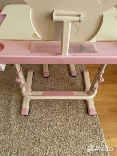 Растущий комплект парта + стул розовый