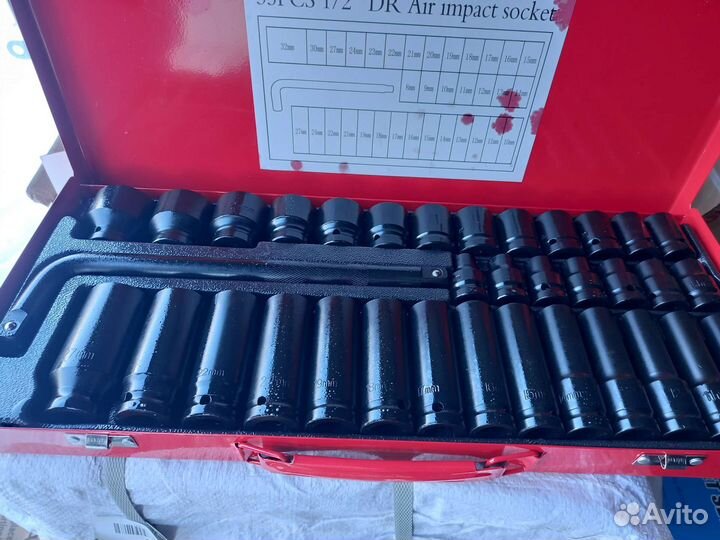 Набор ударных головок с воротком 35 предметов