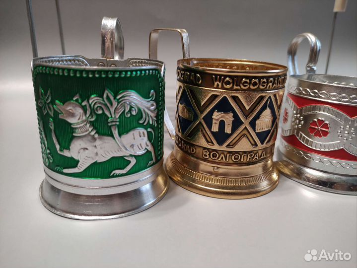 Подстаканники СССР, цветная роспись