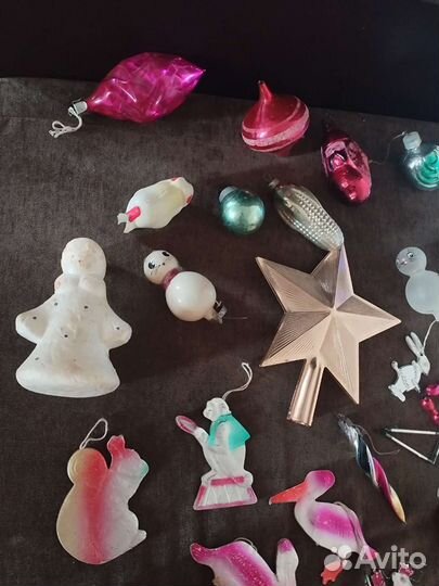 Ёлочные игрушки СССР, картон, пенопласт, звезда
