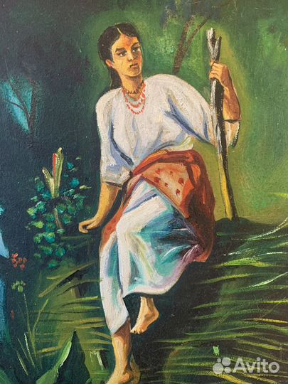 Картина маслом на холсте старинная