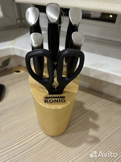 Набор кухонных ножей Koning с подставкой бу