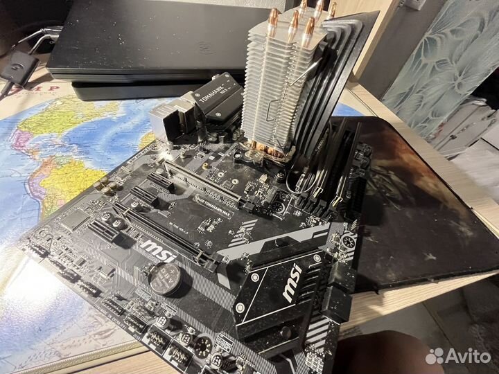 Материнская плата+куллер+ процессор+оперативка