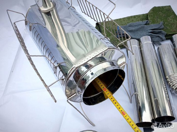 Печь туристическая Кабанчик на 15 л. с решетками