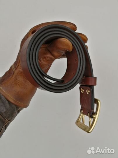 Джинсовый ремень кожаный мужской