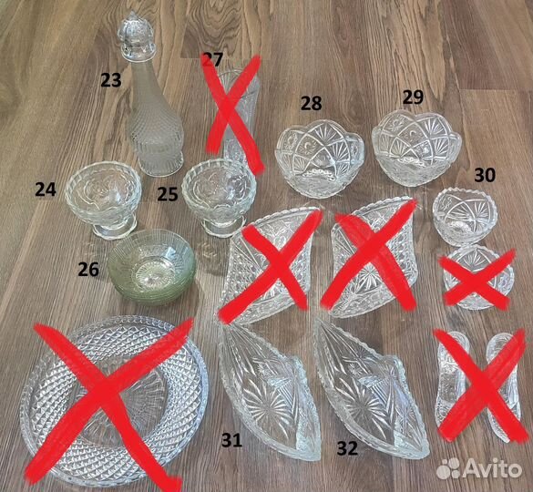 Хрусталь салатники, селедочницы, конфетницы, вазы