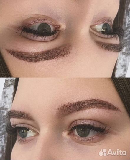 Короекция и окрашивание бровей