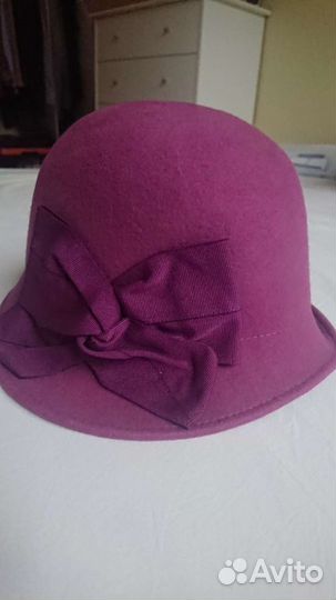 Шляпка стильная, Италия, шерстяной фетр, новая
