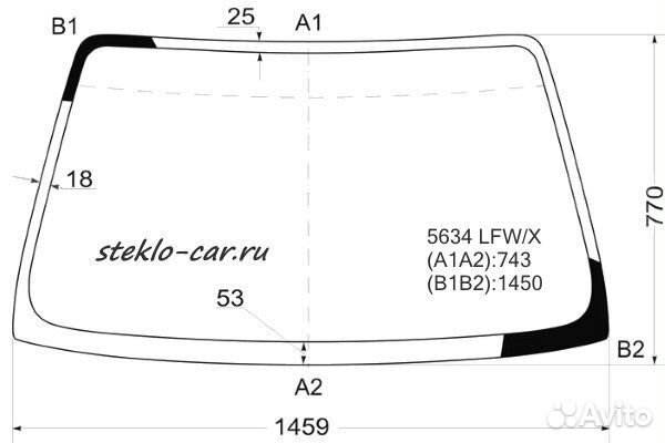 Стекло лобовое Mitsubishi Galant 5D Lbk (87-92) \ Eterna RHD 5D Lbk (90-92) SP 1560*770