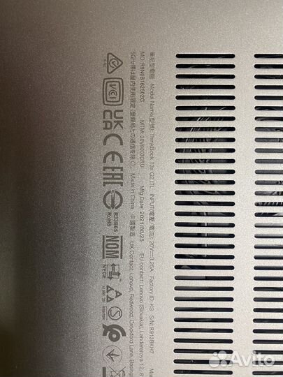 Ноутбук lenovo thinkbook 13s G2 ITL