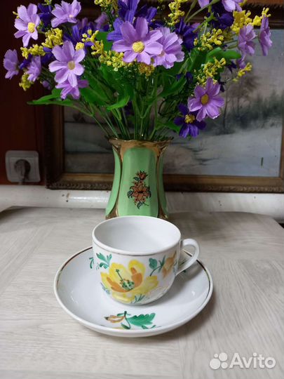 Чайные пары,чашки,блюдца Песочное редкие