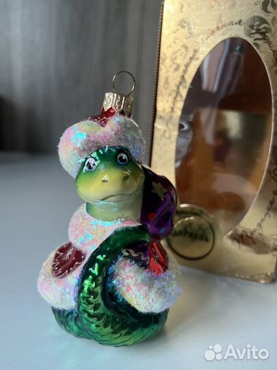 Ёлочная игрушка Змейка Дед Мороз, Ариель