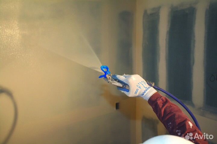 Шпаклевка и окраска стен Механическая