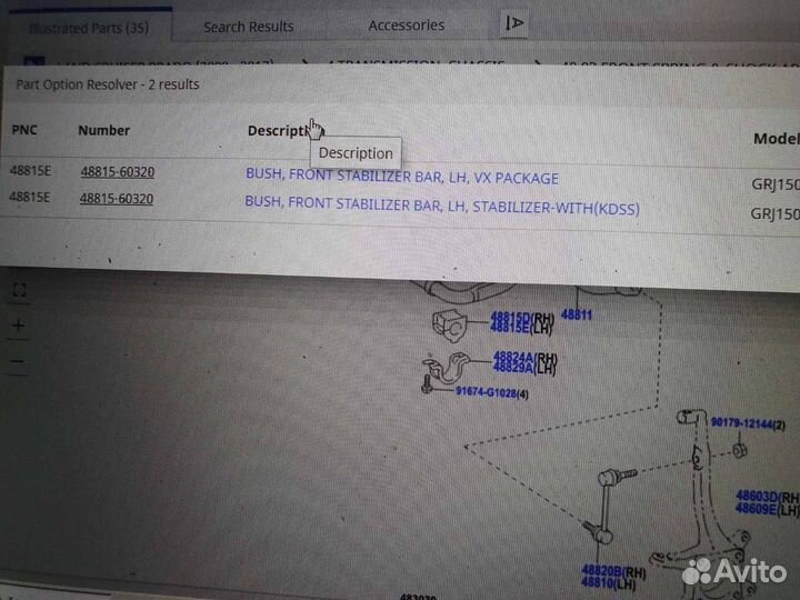 Втулка (сайлентблок) переднего стабилизатора Toyot