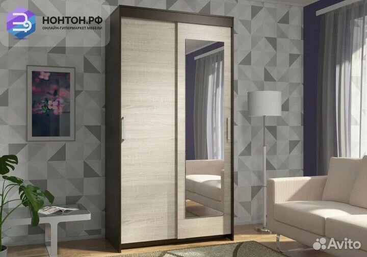 Шкаф-купе Эва 2-створчатый венге / дуб сонома свет