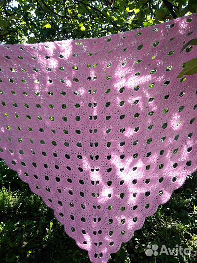 Шаль - бактус, полушерсть. 174см *82 см