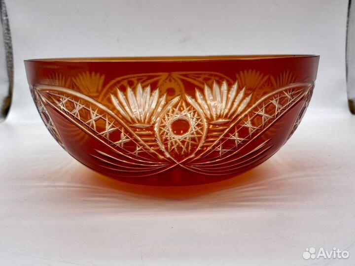 Ваза для фруктов, цветное стекло, СССР