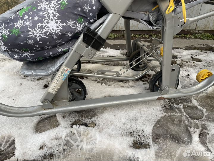 Детские санки коляска с колесами