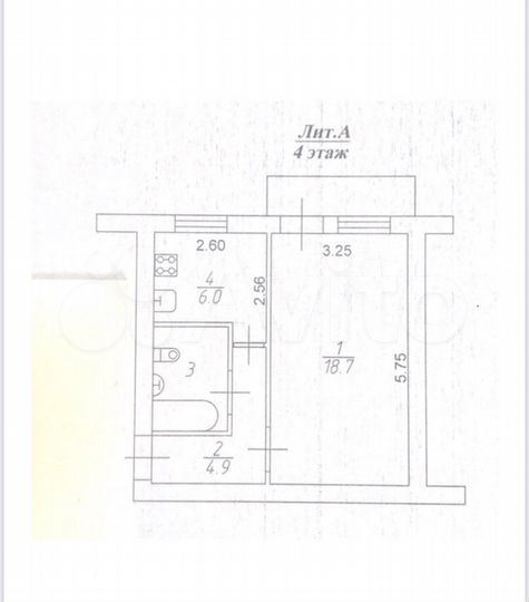 1-к. квартира, 32,8 м², 4/5 эт.