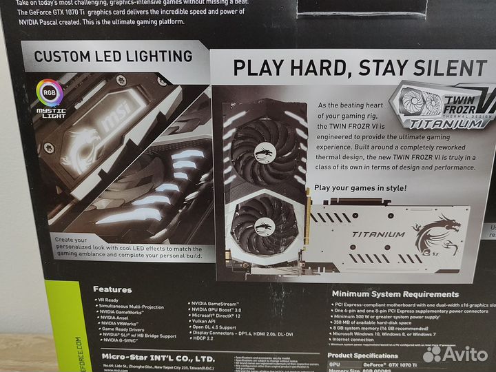 Msi GTX 1070 Ti 8 Gb