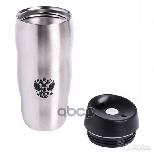 Термокружка россия с гербом, крышка с клапаном