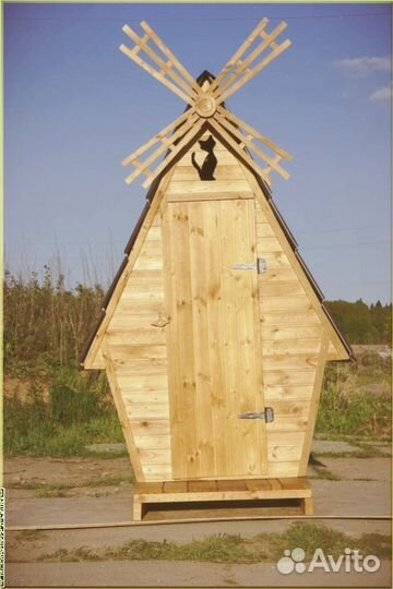 Дачный туалет деревянный с установкой UNC