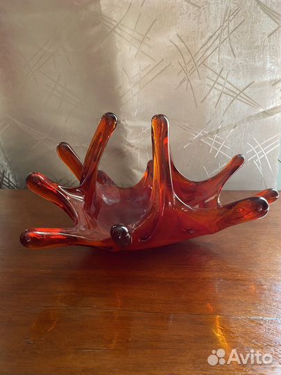 Ваза конфетница цветное стекло