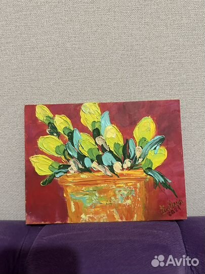 Картины маслом/акрилом на картоне