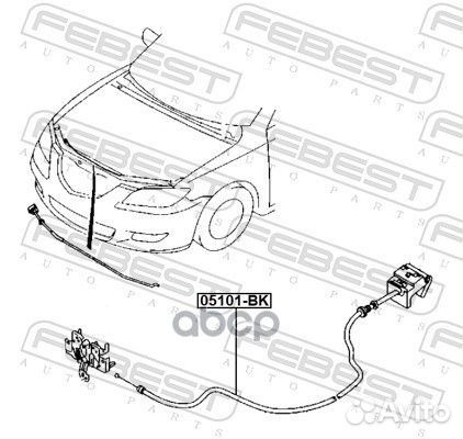 Трос привода открывания замка капота mazda 3 BK