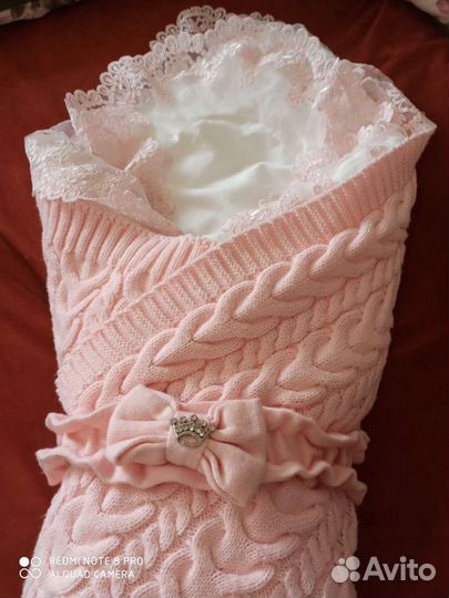 Конверт на выписку для девочки в розовом цвете