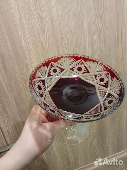 Ваза Фруктовница Цветное стекло СССР