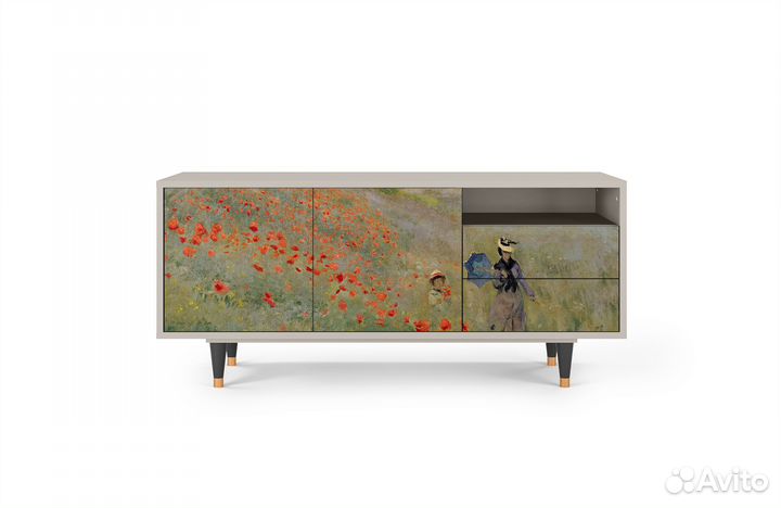 Тв-тумба T7 - Сатин - The Poppy Field near Argente