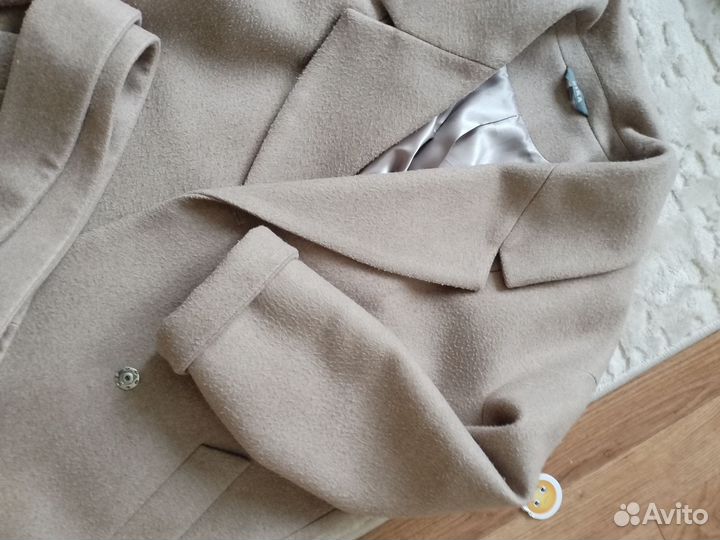 Пальто шерстяное кокон 44