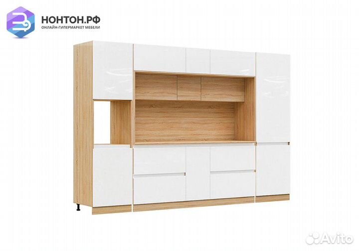 Кухня Карина №2 белый глянцевый / сонома