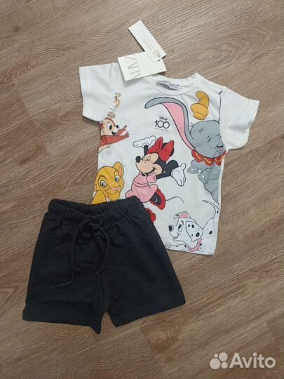 Костюм Zara футболка, шорты размеры 92-116 см