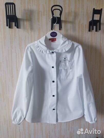 Блузка белая школьная р. 140