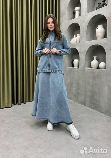 Джинсовый костюм женский