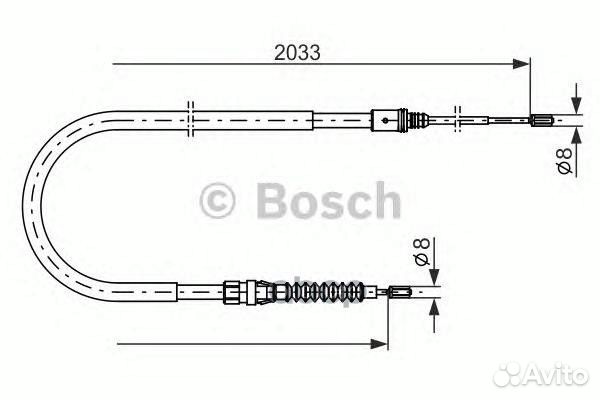 1 987 482 190 трос ручника п.+л Peugeot 308, C