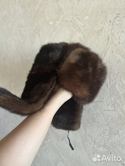 Норковая шапка-ушанка