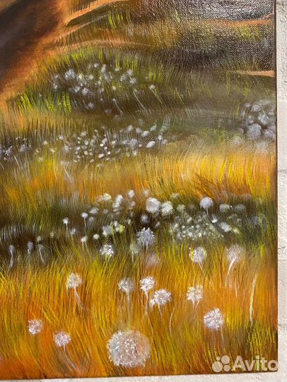 Картина маслом «Пламенный закат»