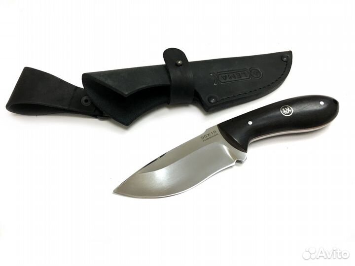 Нож Лиса, цельнометаллический, 95Х18, черный граб