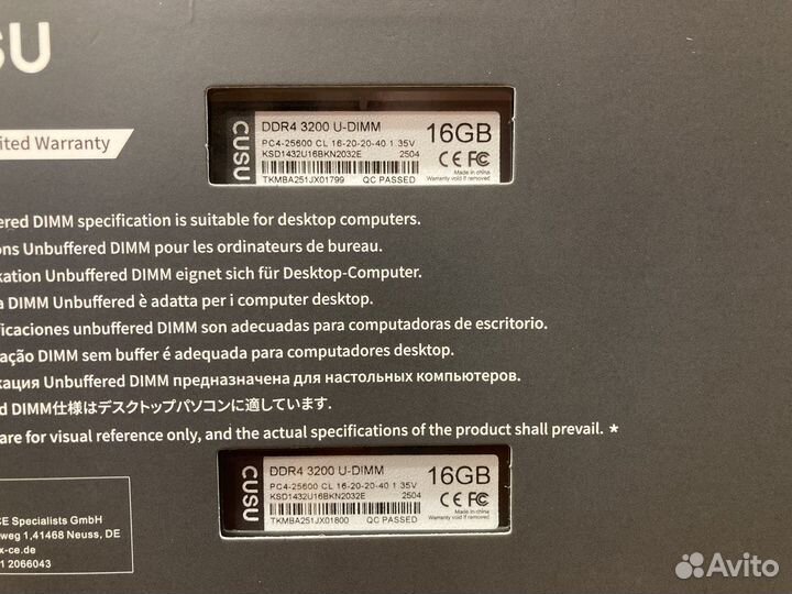 Оперативная память ddr4 32Gb / Новая