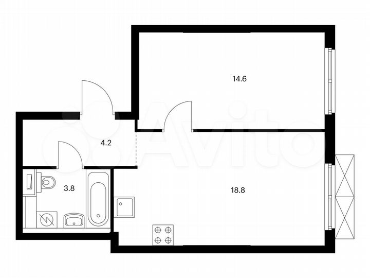 1-к. квартира, 41,4 м², 31/33 эт.